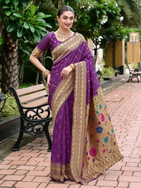 Woven Paithani Silk Blend Saree